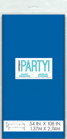 Royal Blue Plastic Table Cover 54"x 108",  1 Per Package
