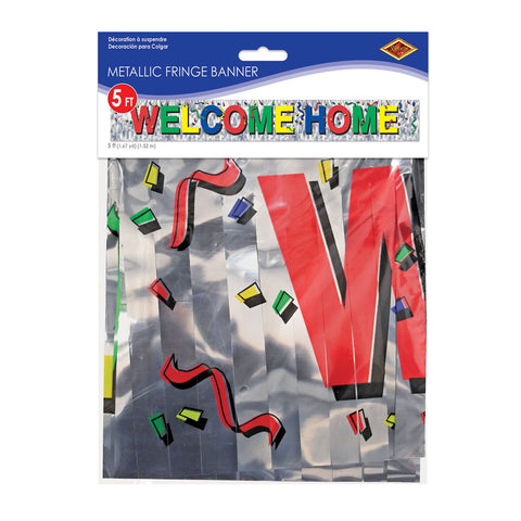 Metallic Welcome Home Fringe Banner 8” x 5’.