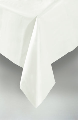 White Plastic Table Cover – 54" x 108" Rectangular Party Tablecloth