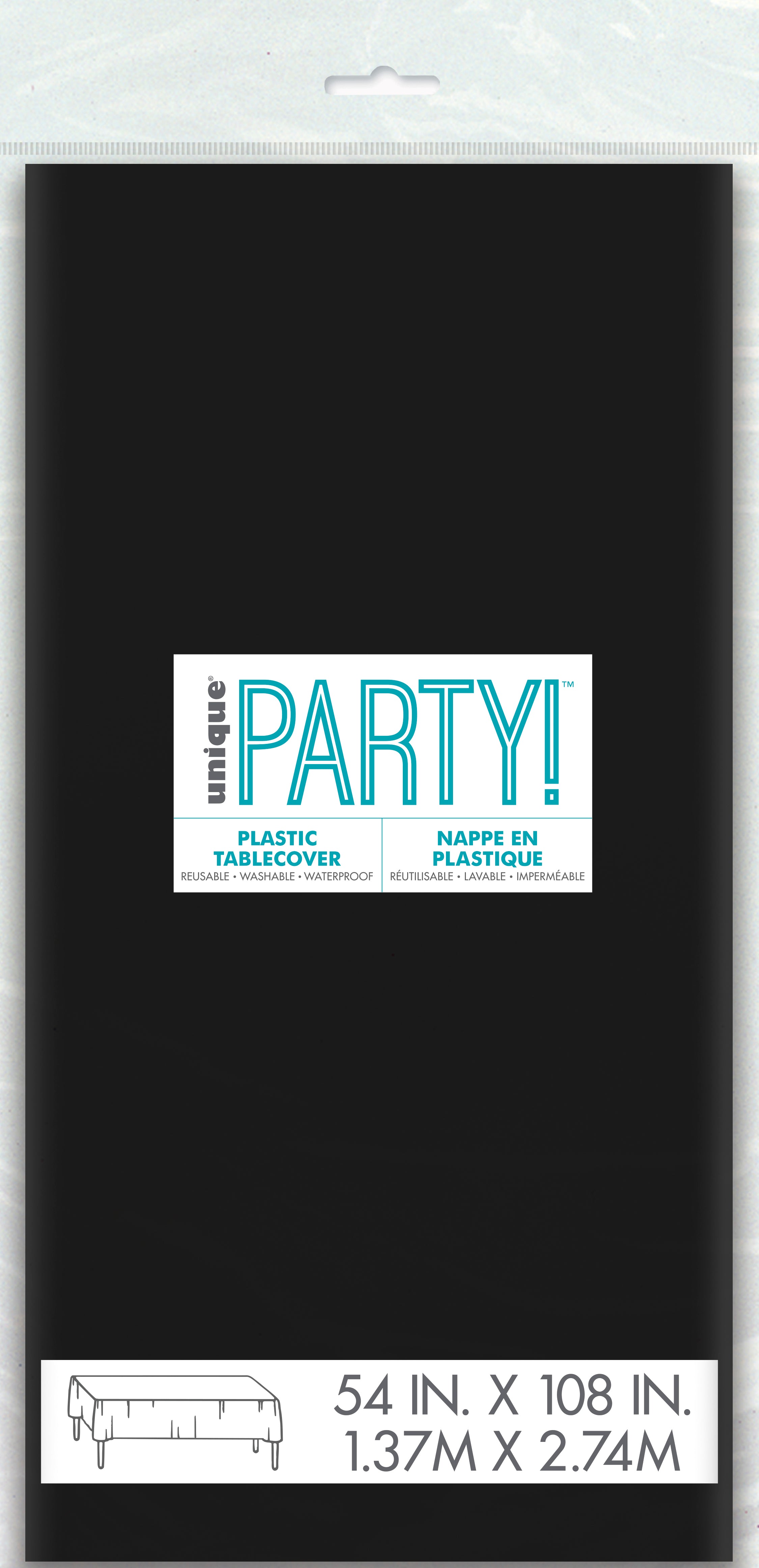Black Plastic Table Cover 54"x 108";1 Per Package