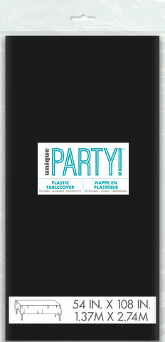 Black Plastic Table Cover 54"x 108";1 Per Package