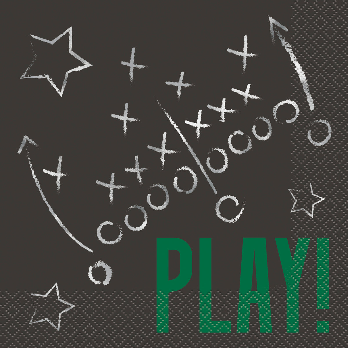 Kickoff Football “Play!” Luncheon Napkins – 16 Count | Foil Stamped Football Party Napkins & Game Day Tableware