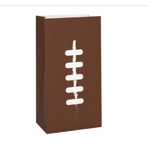 Football Paper Party Favor Bags – Brown bag with printed white available in Manahawkin, NJ