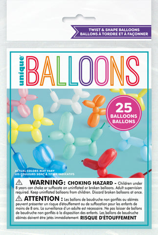 Twist & Shape Balloons – 25 Animal Balloons for Party Fun & Balloon Art