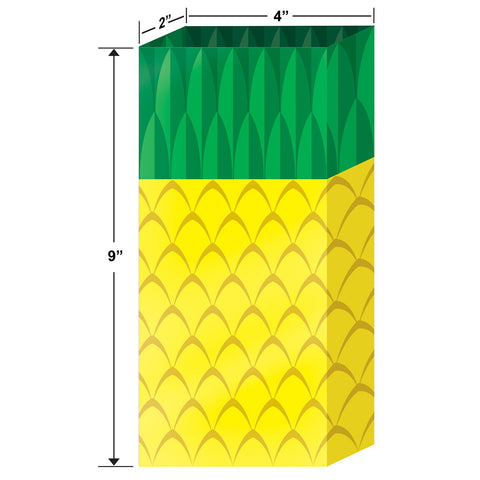Pineapple Cello Treat Bags – 25-Pack Cellophane Party Favor Bags 4" x 9" x 2