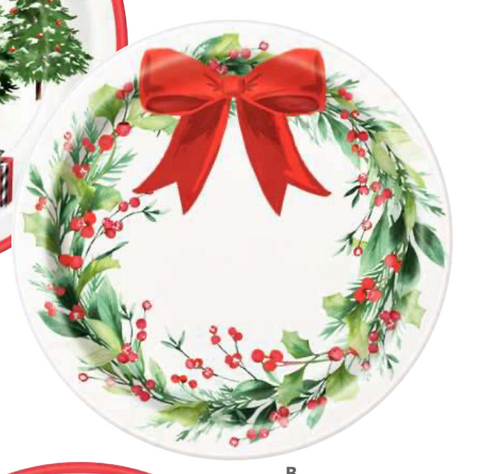 Winter Forest 9” Round Paper Dinner Plates – 8 Count | Holiday & Christmas Party Tableware