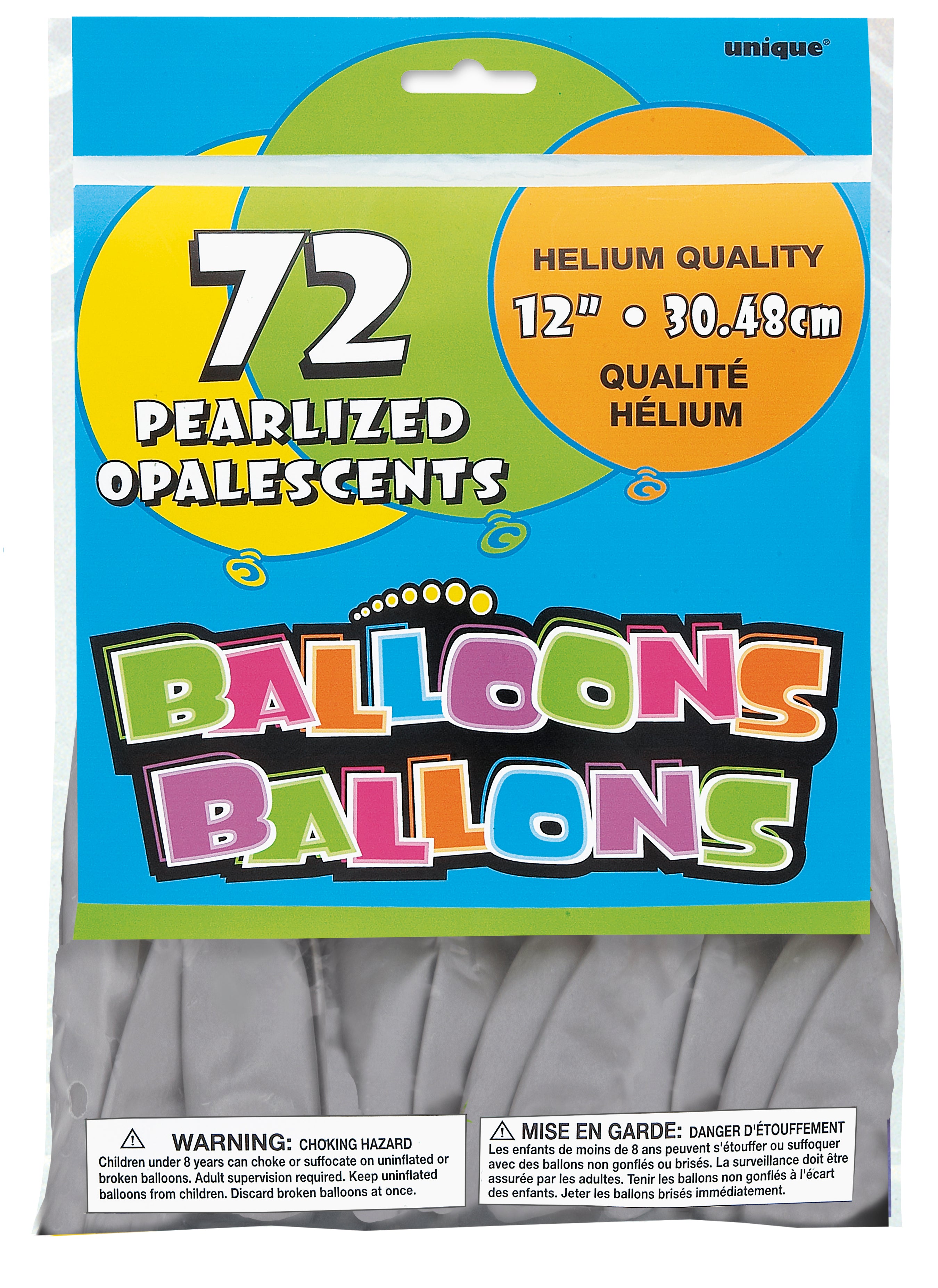 Silver 12 Inch Latex Balloons 72 Per Package