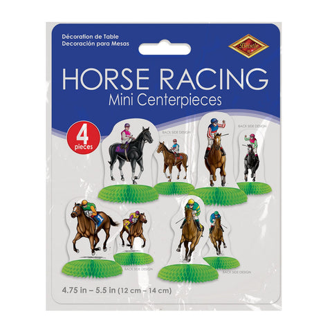 Horse racing themed mini centerpieces 4¾ to 5½ inches in retail packaging 