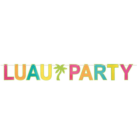 Luau Party Streamer – Prismatic Tropical Party Decoration, 8¼" x 7' – Hawaiian Theme Banner for Luau or Summer Party