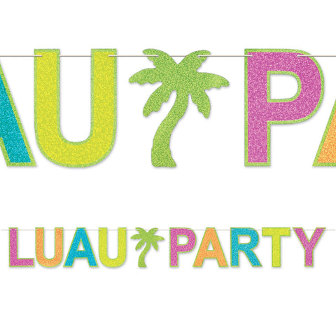 Luau Party Streamer – Prismatic Tropical Party Decoration, 8¼" x 7' – Hawaiian Theme Banner for Luau or Summer Party