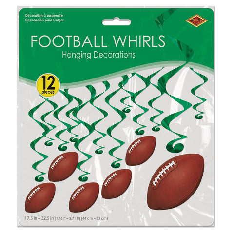 Football Whirls,&nbsp;6 whirls w/icons; 6 plain whirls, Size: 17½"-32½"