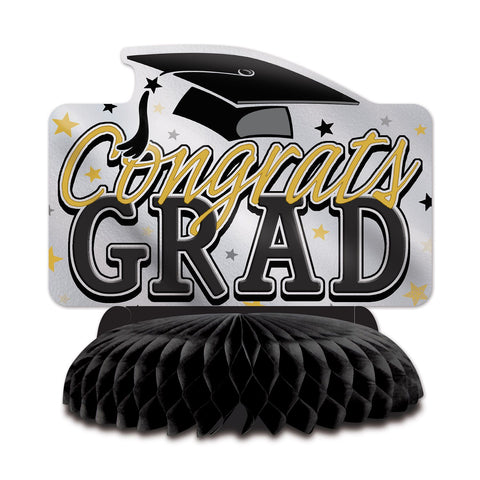 Congrats Grad graduation centerpiece black gold and silver table decoration available in Manahawkin, NJ