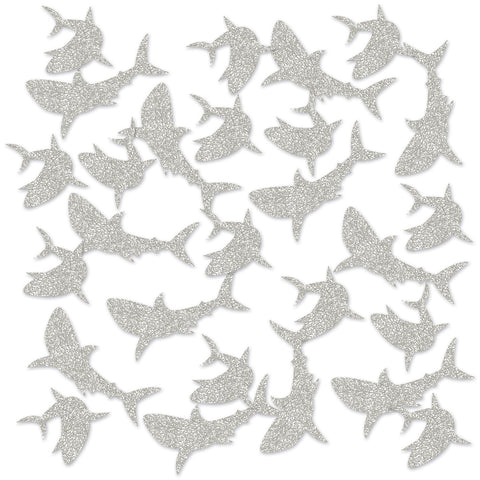 Shark Deluxe Sparkle Confetti large shark-shaped party decoration pieces from Party Fair in Manahawkin, NJ