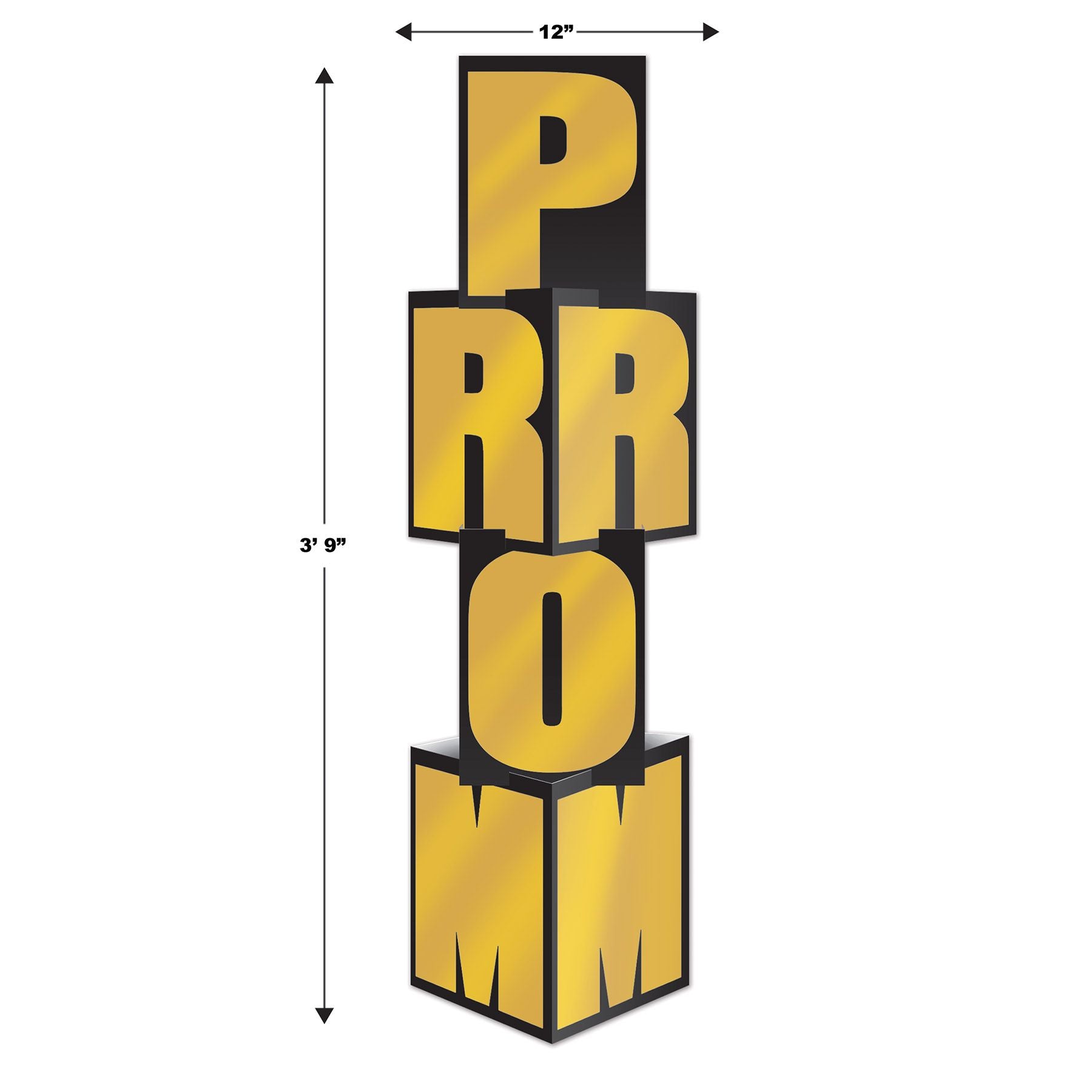 Prom column assembled to 3 feet 9 inches tall displayed with size reference for event decorating