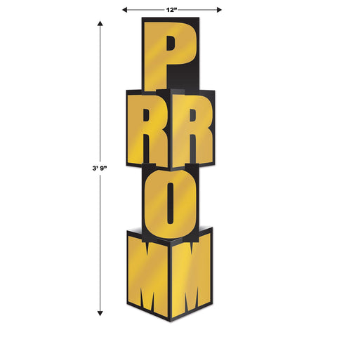 Prom column assembled to 3 feet 9 inches tall displayed with size reference for event decorating