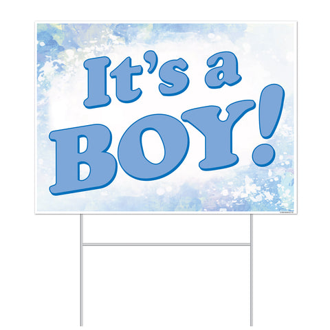Plastic It's A Boy! Yard Sign 11.5" x 15.5" all-weather