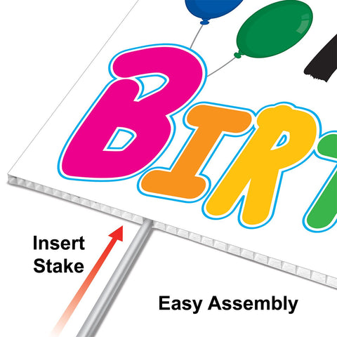 Honk! It’s My Birthday Yard Sign – 11.5” x 15.5” All-Weather Plastic Sign with Metal Stake – 1 Per Pack