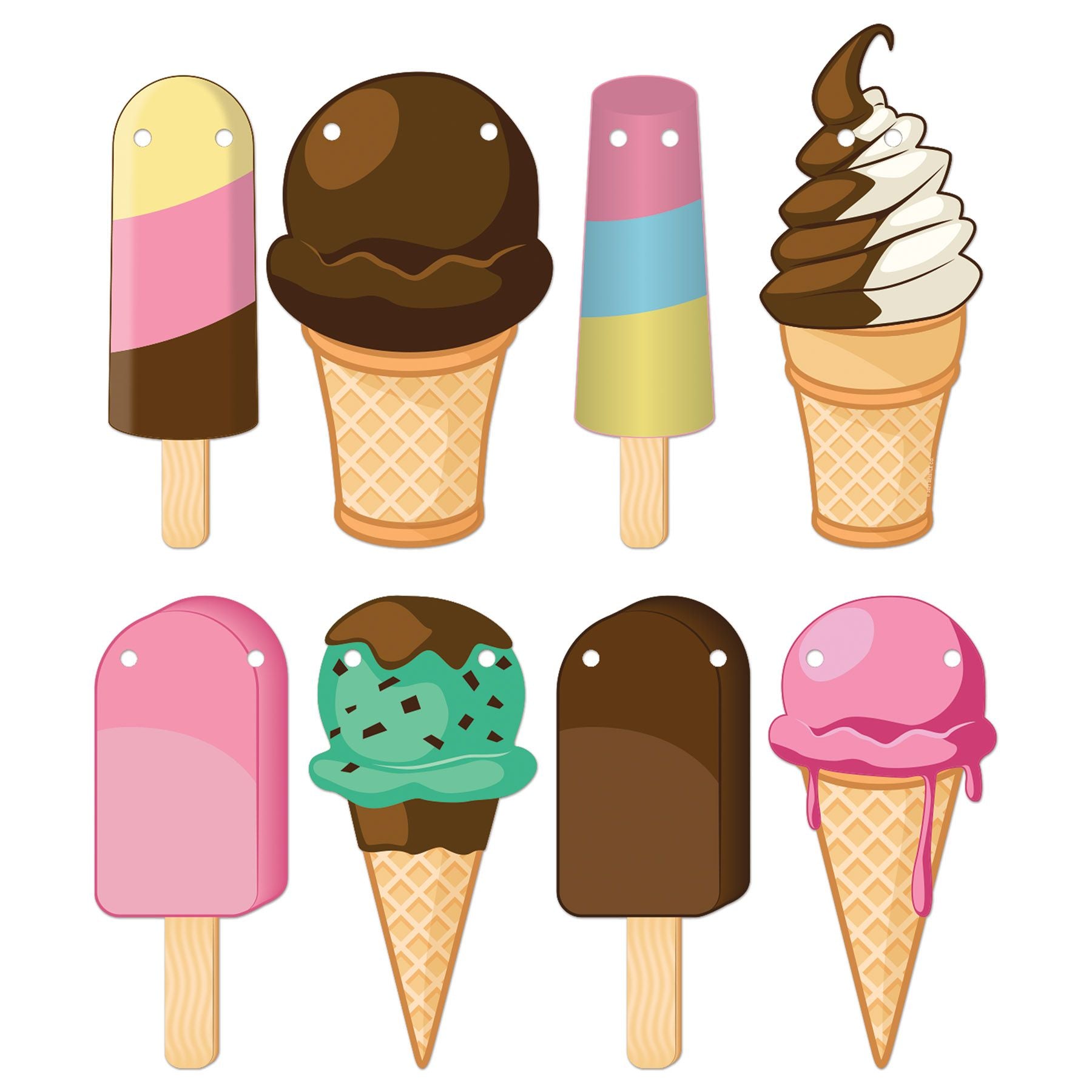 Ice Cream Streamer Banner – 7" x 4' 6" Hanging Decoration – Summer Party Garland & Ice Cream Social Decor