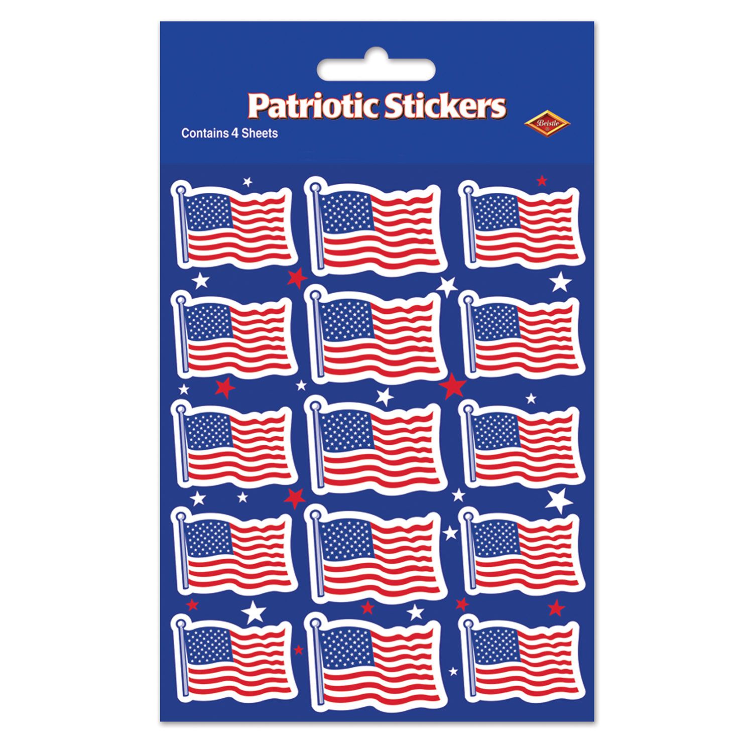 US Flag Stickers Manahawkin, NJ Party Fair patriotic sticker pack front view