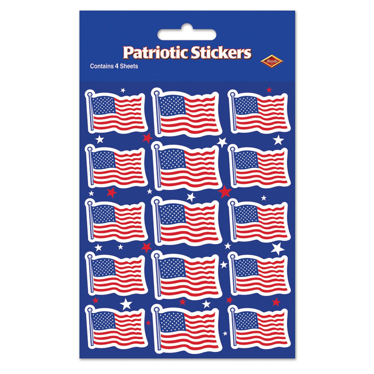 US Flag Stickers Manahawkin, NJ Party Fair patriotic sticker pack front view