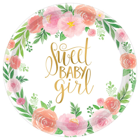 Floral Baby Round Plates 7”