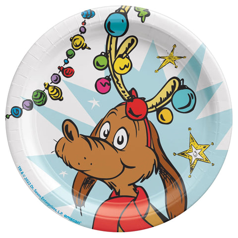 Dr. Seuss Grinch Christmas Paper 7" round plate