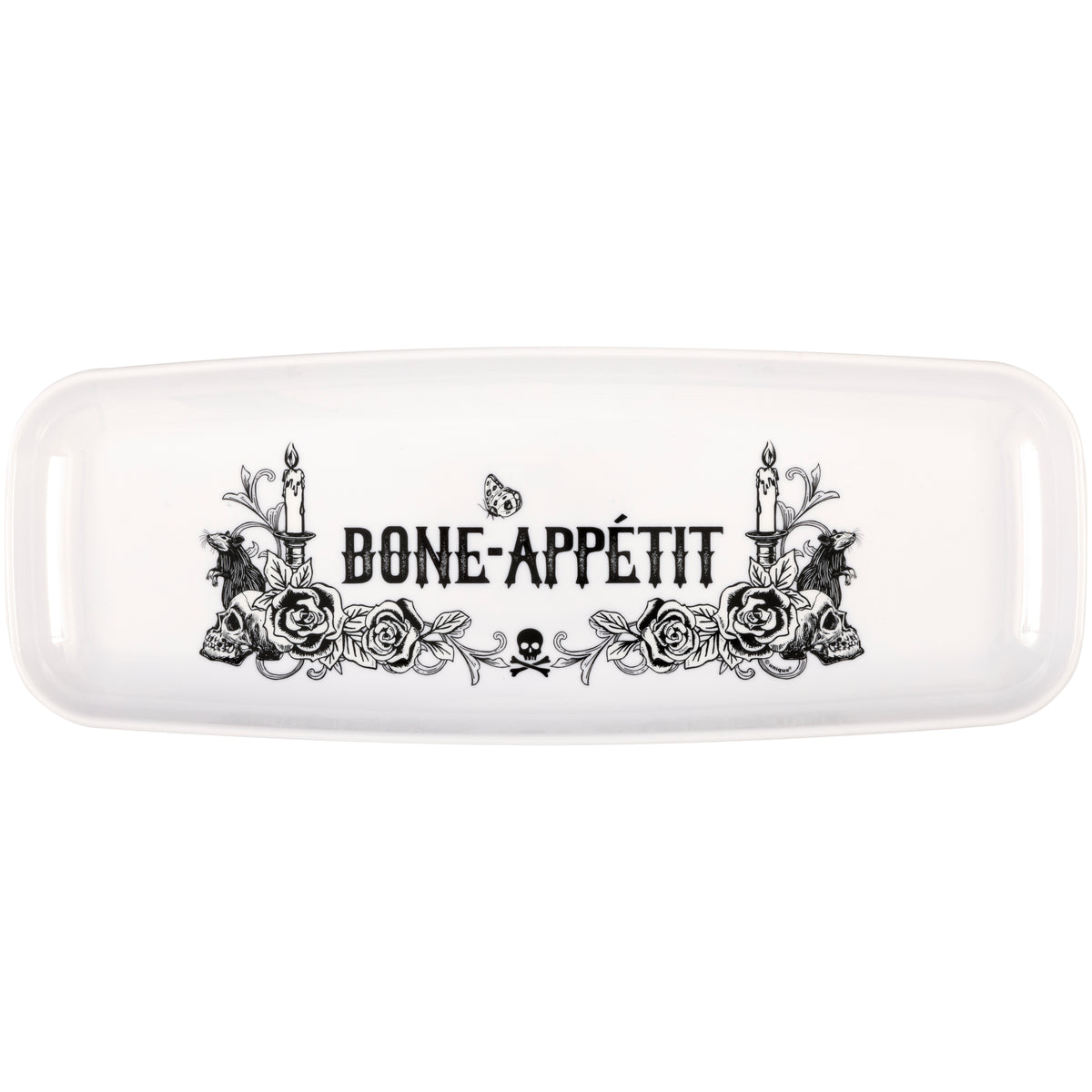 Sketchy Skull Bone Appetit" Plastic Serving Tray"