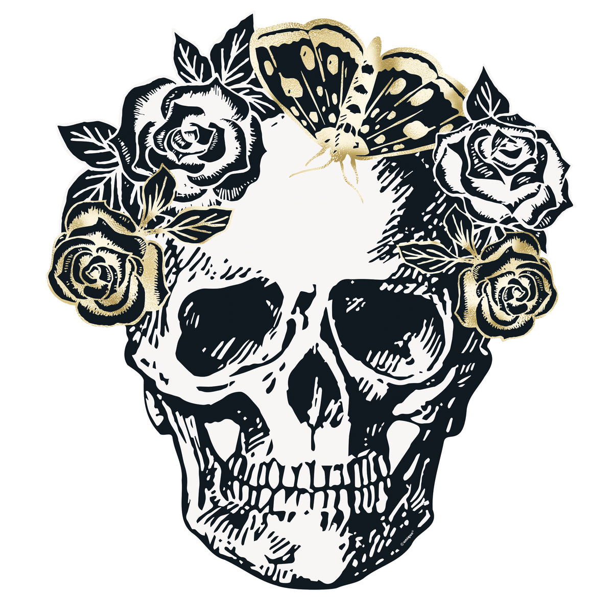 Sketchy Skull Skull-Shaped Paper Placemats  6ct - Foil Stamping