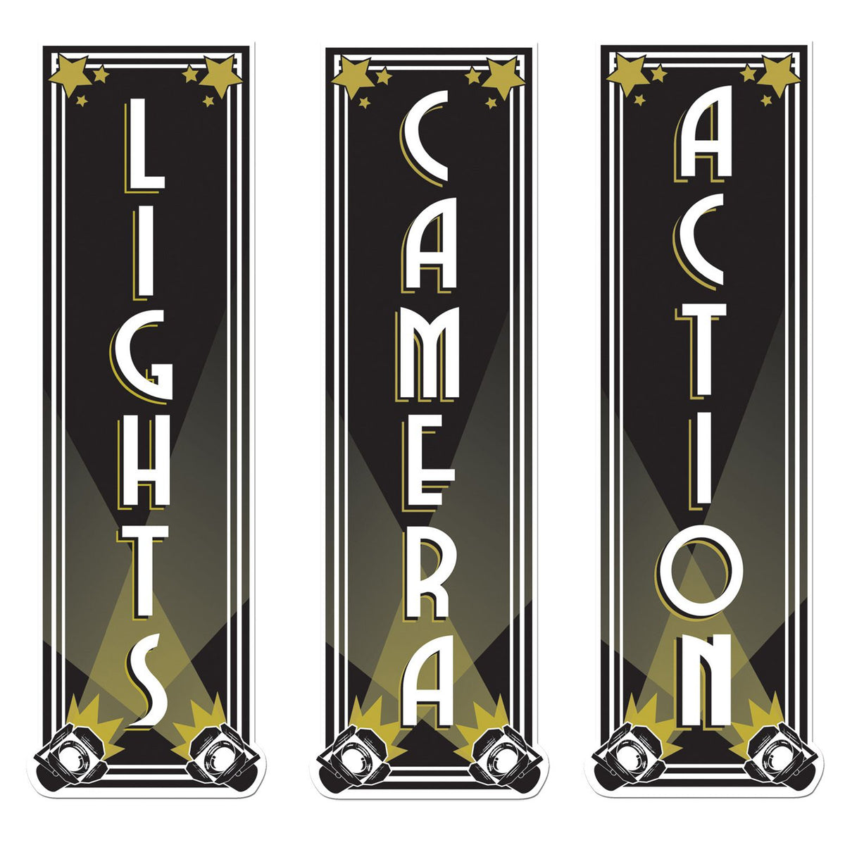 Lights, Camera, Action double-sided movie night cutouts purchased in Manahawkin, NJ