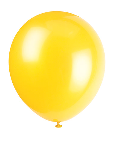 12" Latex Balloons  10ct- Yellow