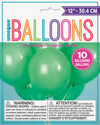 12 Latex Balloons  10ct - Emerald Green"