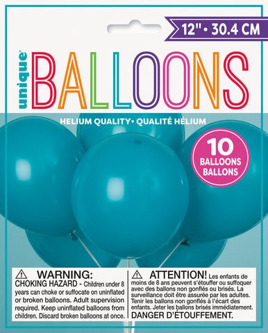 12" Latex Balloons  10ct - Teal