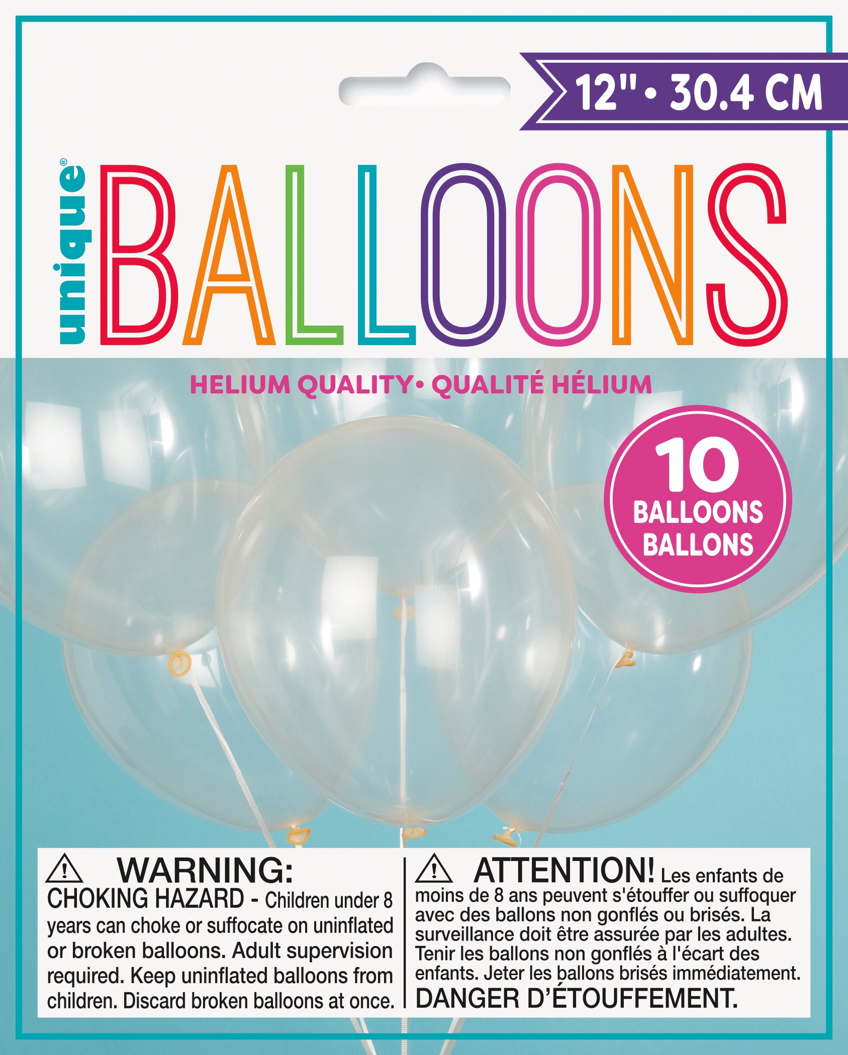 Clear 12" Helium QUALITY Latex Balloons 10ct