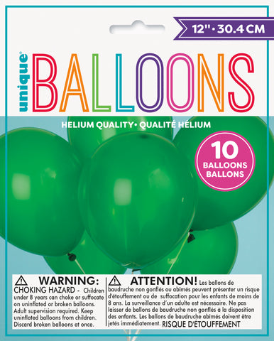 12 Latex Balloons  10ct - Forest Green"