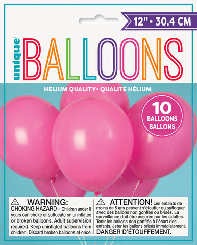 Bubblegum Pink 12 Inch Latex Balloons 10 Per Package