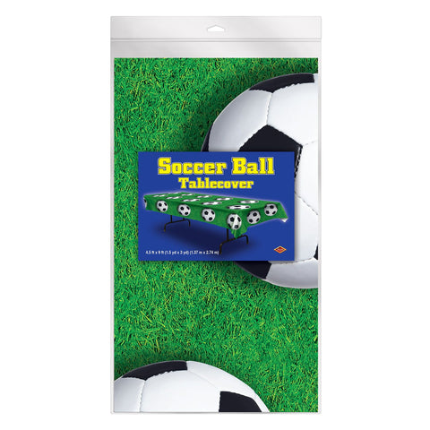 Soccer table cover in retail packaging