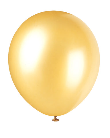 12" Latex Balloons – 8ct Gold Party Balloons