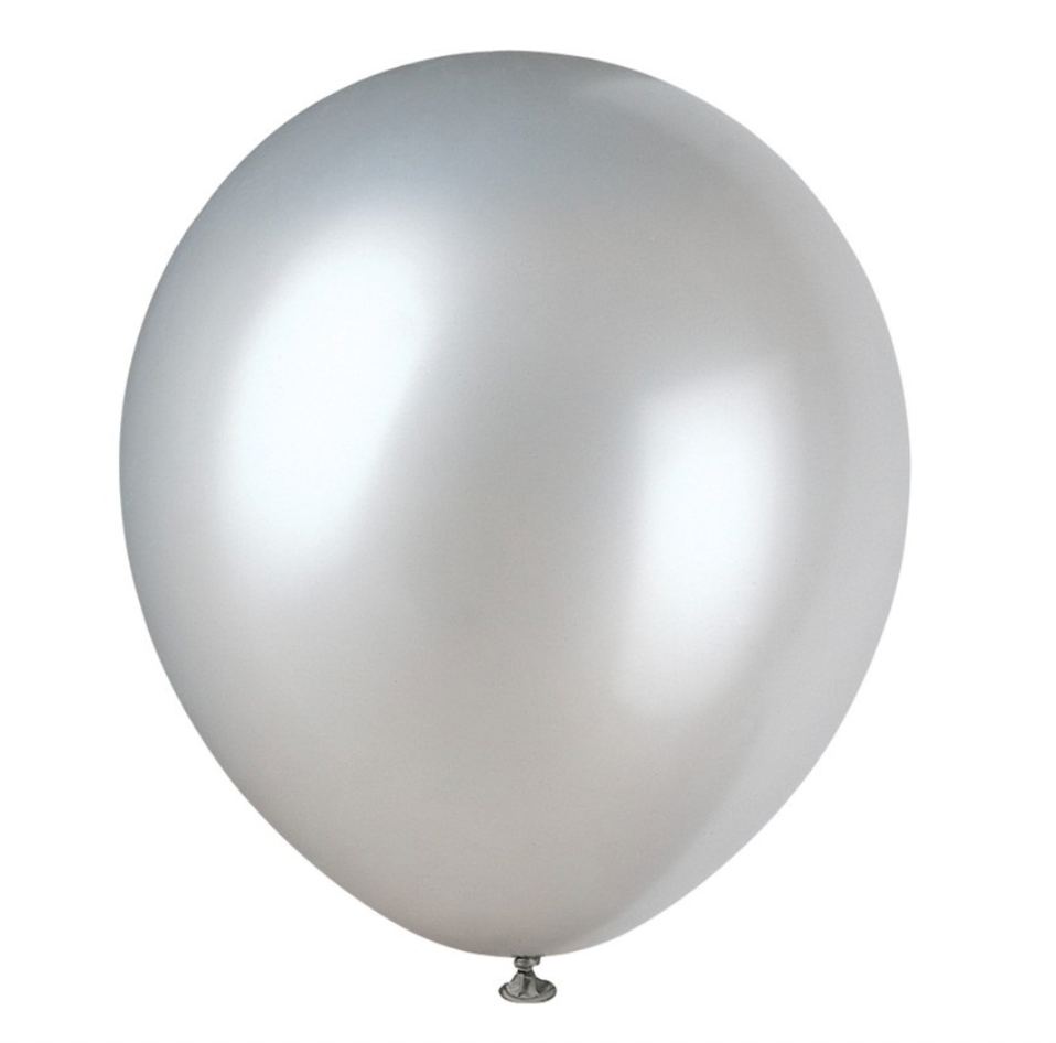 Silver pearlized 12 inch latex balloons 8 pack elegant party decorations for celebrations and events in Manahawkin, NJ