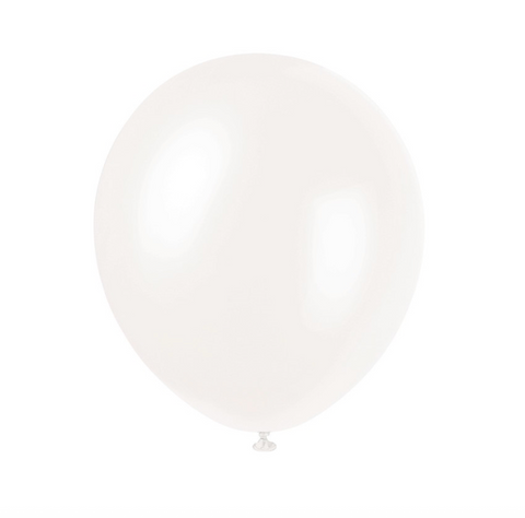 White pearlized 12 inch latex balloons 8 pack elegant party decorations available for celebrations and events in Manahawkin, NJ