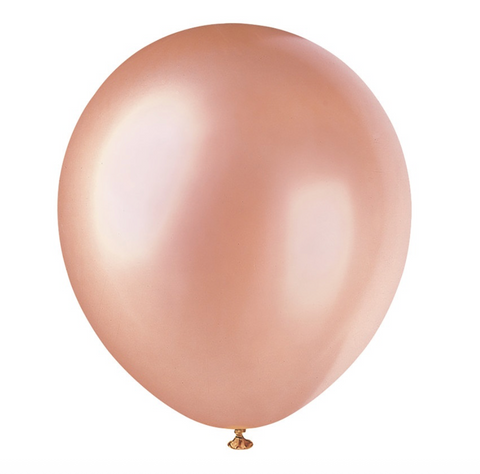 Rose Gold Pearlized 12 inch latex balloons 8 pack party decorations available for events and celebrations in Manahawkin, NJ