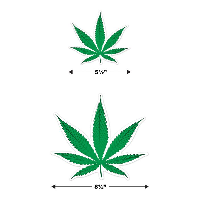 Marijuana Leaf Cut-outs 2 sizes 6 per package