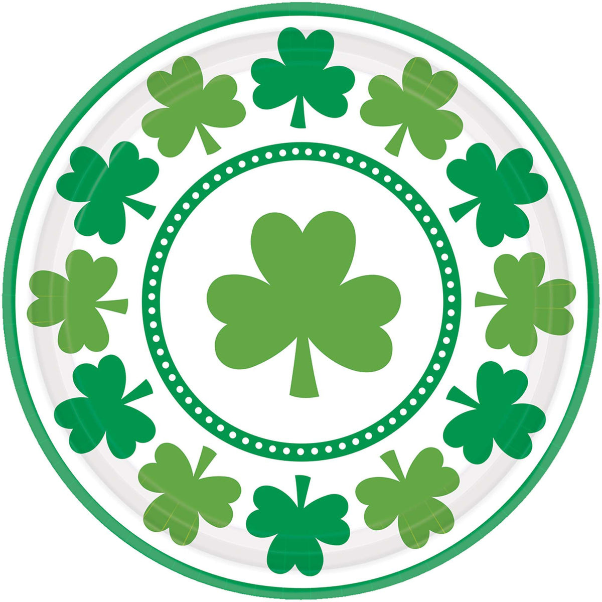 St. Patrick's Day Lucky Shamrocks Round 9" Paper Plates 8 per pack