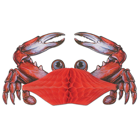 Tissue Crab Decoration – 11” Honeycomb Paper Party Decor | 1 Per Pack – Beach, Luau, Ocean Theme