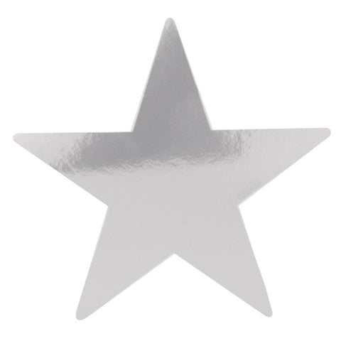 Silver Foil Star 9" Cutout 2 sided 1 per package