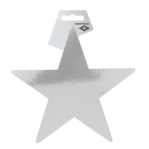 Silver Foil Star 9" Cutout 2 sided 1 per package