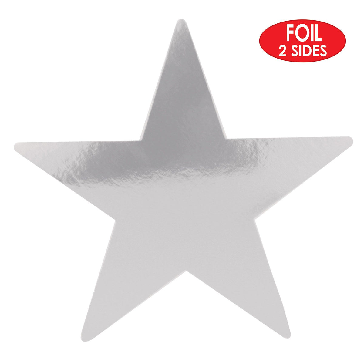 Silver Foil Star 9" Cutout 2 sided 1 per package