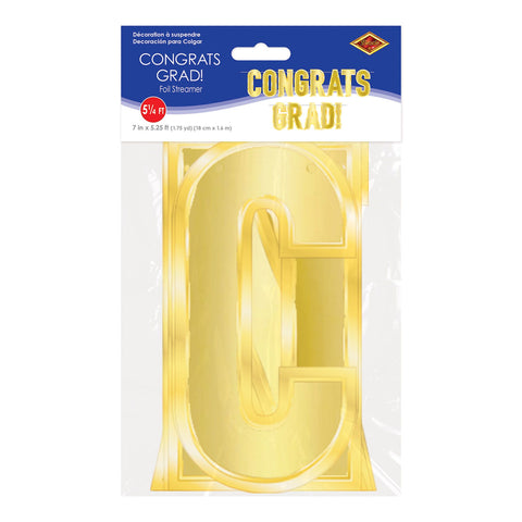 Retail packaging for gold foil Congrats Grad graduation banner decoration