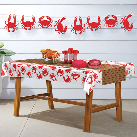 Crab themed kraft paper table roll 24 inch by 50 feet with red crabsParty Fair Manahawkin NJ