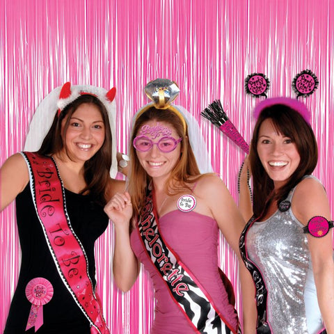 Neon Pink Plastic Fringe Curtain – 1-Ply | Bright Party Backdrop for Birthdays, Photo Booths & Events