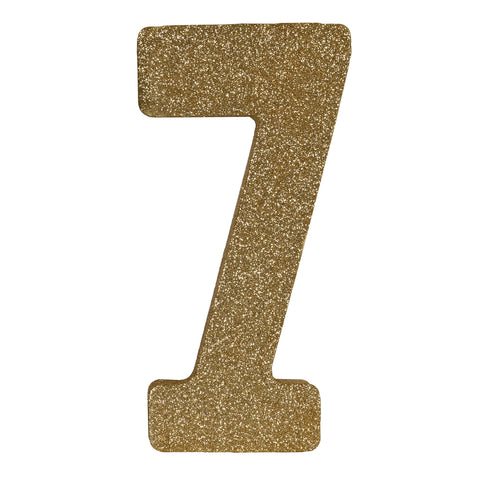3-D Gold Glittered Number 7 Centerpiece 8"x4"x1"